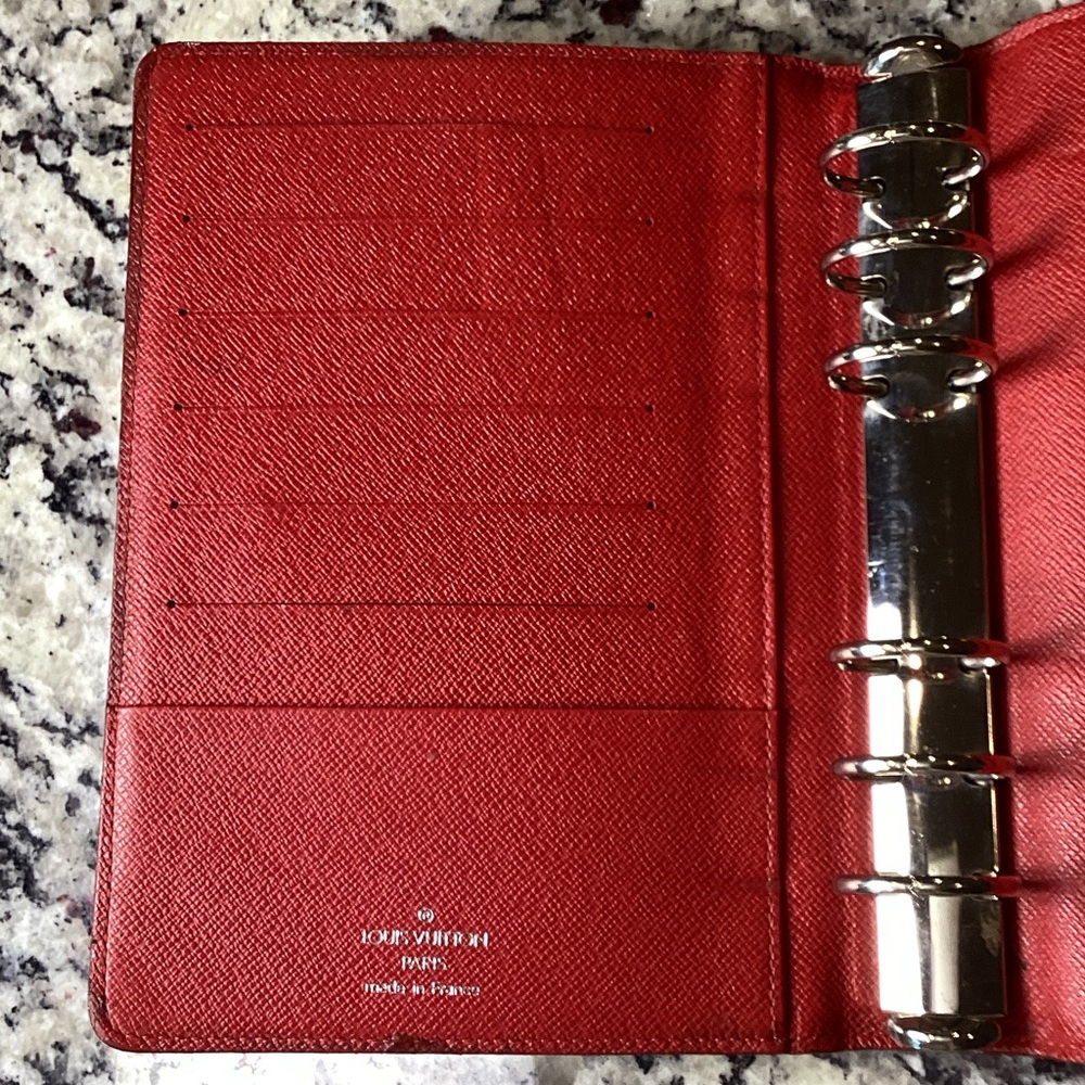 ❤️Louis Vuitton MM Red Epi Leather Medium Ring Agenda Cover Organizer - Picture 13 of 16